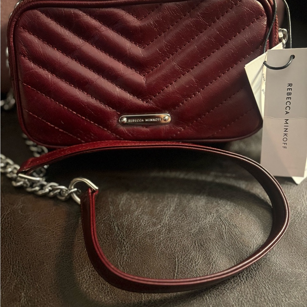 Rebecca Minkoff Deep Red Chevron Crossbody Bag